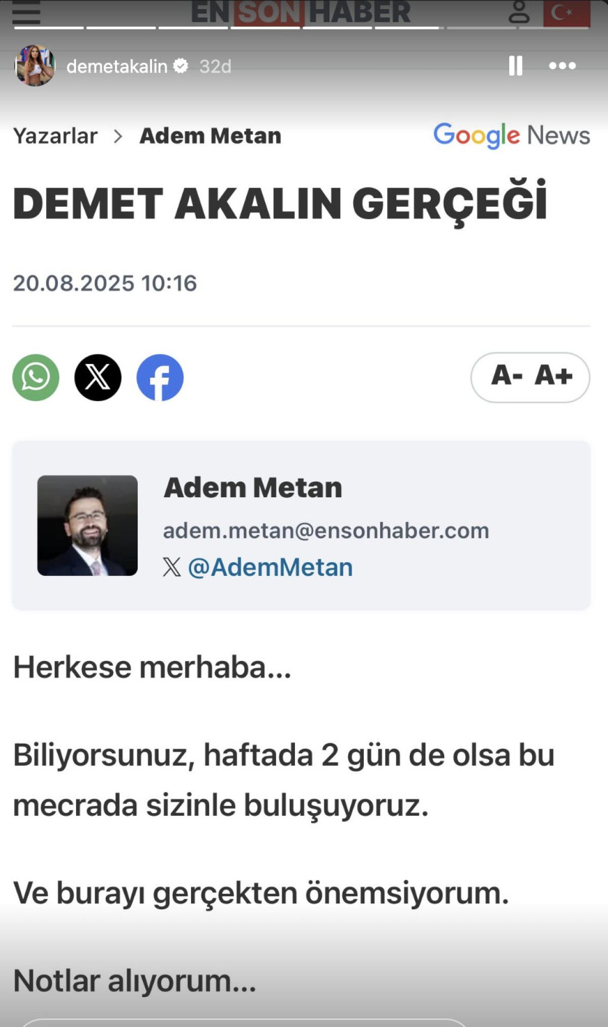 Demet Akalın’dan Cevap: Yasaklıyım