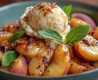 Dondurmalı ve Şeftali ile Lezzetli Tatlı Tarifi