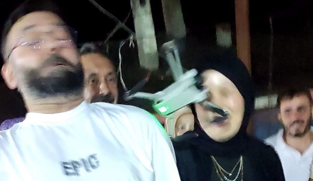 Giresun'da Düğünde Drone ile Para Takarken Elinden Düşen Olay