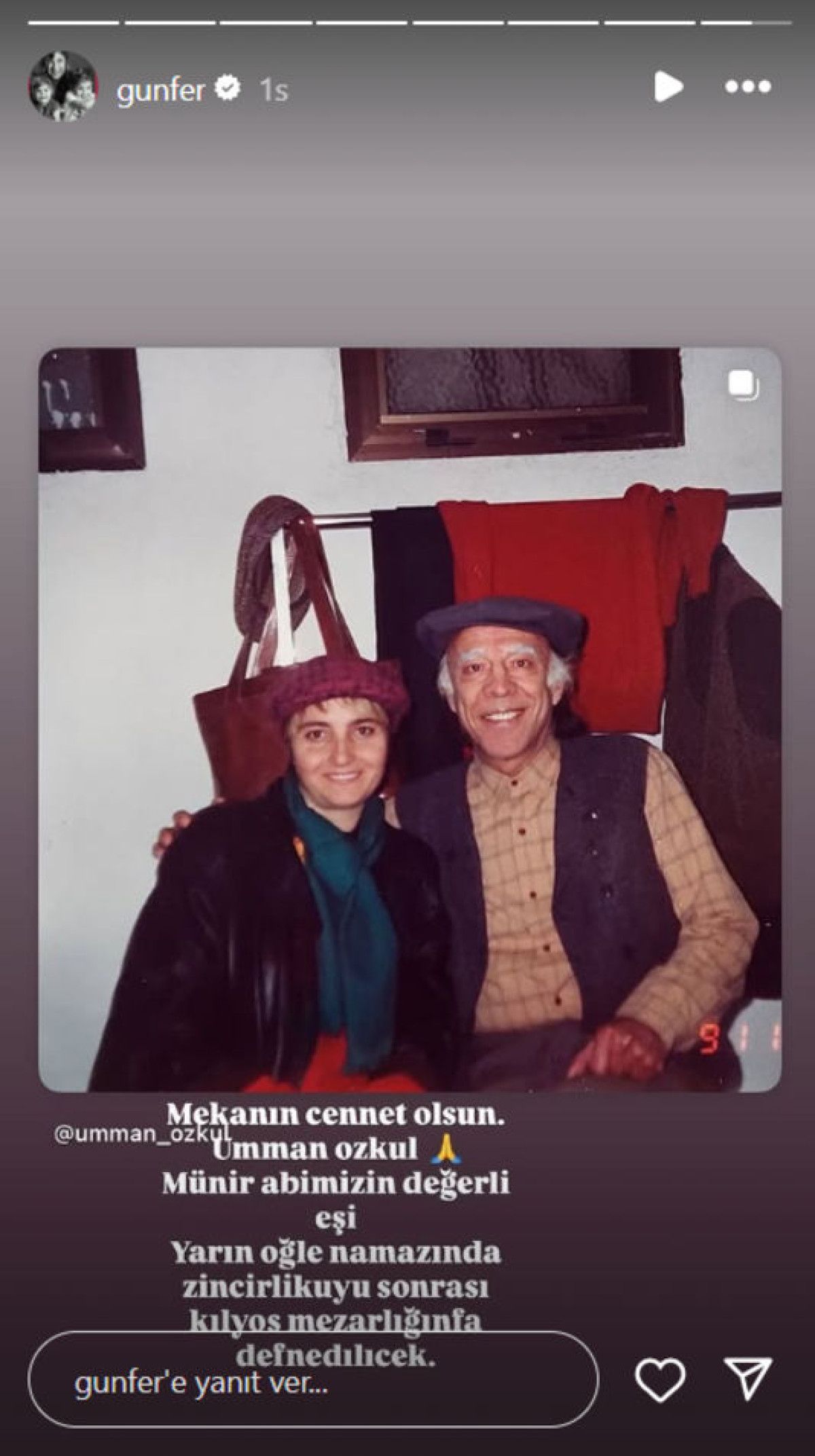 Münir Özkul'un Eşinin Vefatıyla İlgili Güncel Haber