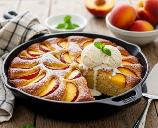 Nefis ve Pratik Şeftalili Tava Keki Tarifi