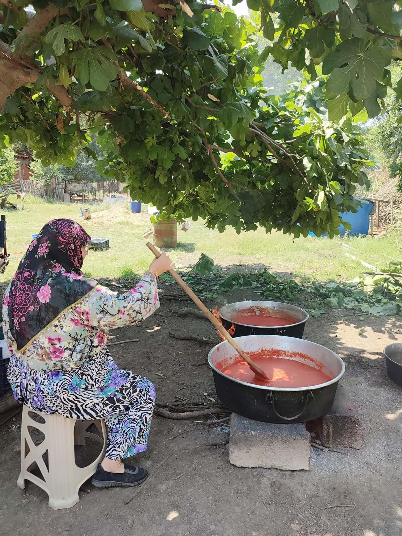 Kışa Hazırlık: Kazanlar Kuruluyor ve Kadınlardan Salça Maratonu