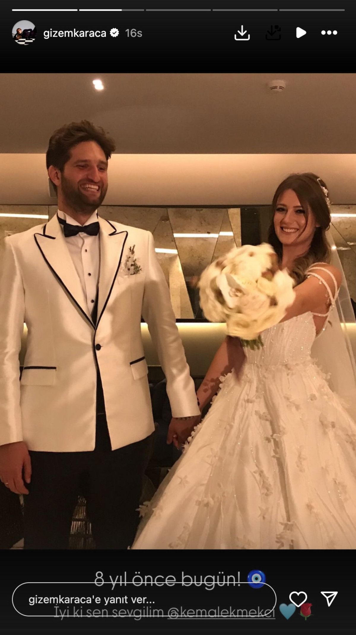 Taze Anne Gizem Karaca'dan 8. Evlilik Yıldönümüne Özel Romantik Kutlama: İyi Ki Sen Sevgilim