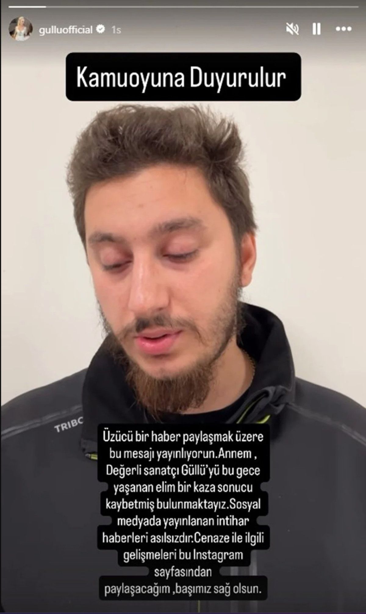 Üzücü haberin duyurulması