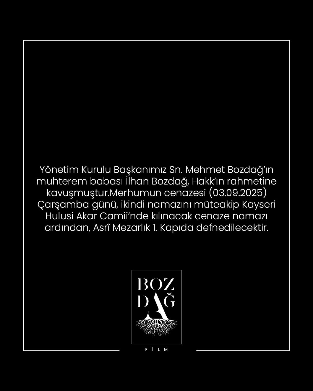 Yapımcı ve Senarist Mehmet Bozdağın Acı Günü: Bir Kaybın Hikayesi